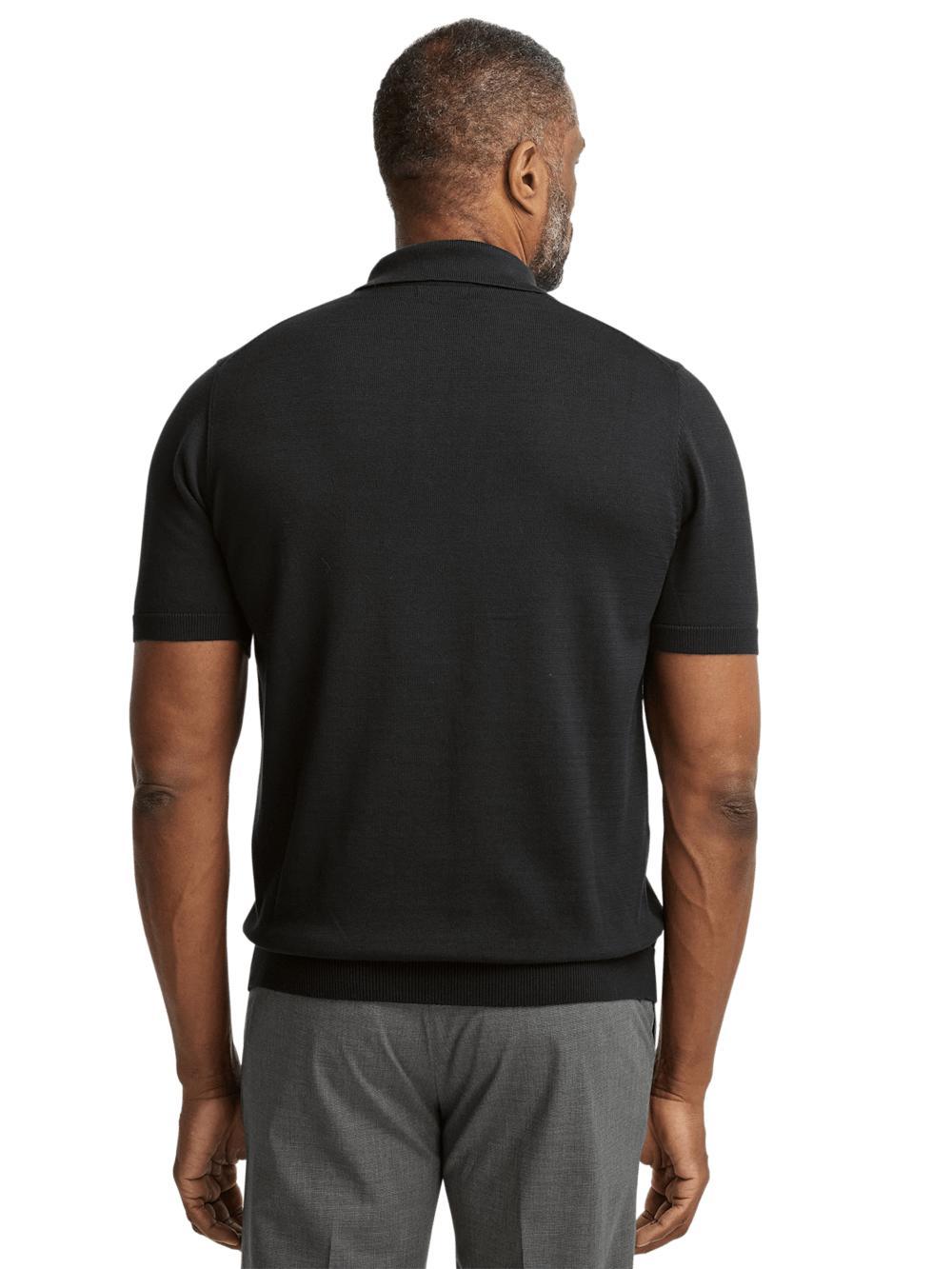 Supima Cotton Three Button Polo - Black Product Image