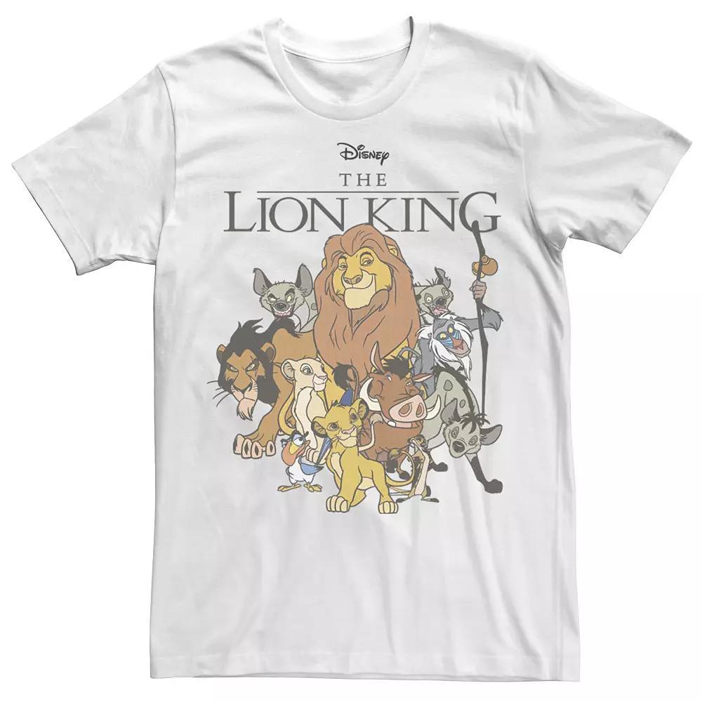 Big & Tall Disney The Lion King Group Shot Dark Outline Tee, Men's, Size: 4XL, White Product Image