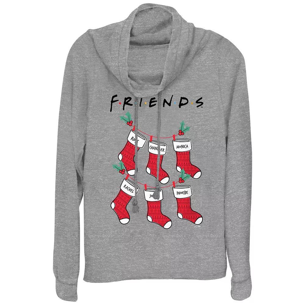 Women's Friends Christmas Stockings Cowlneck Graphic Lightweight Long Sleeve,  Product Image