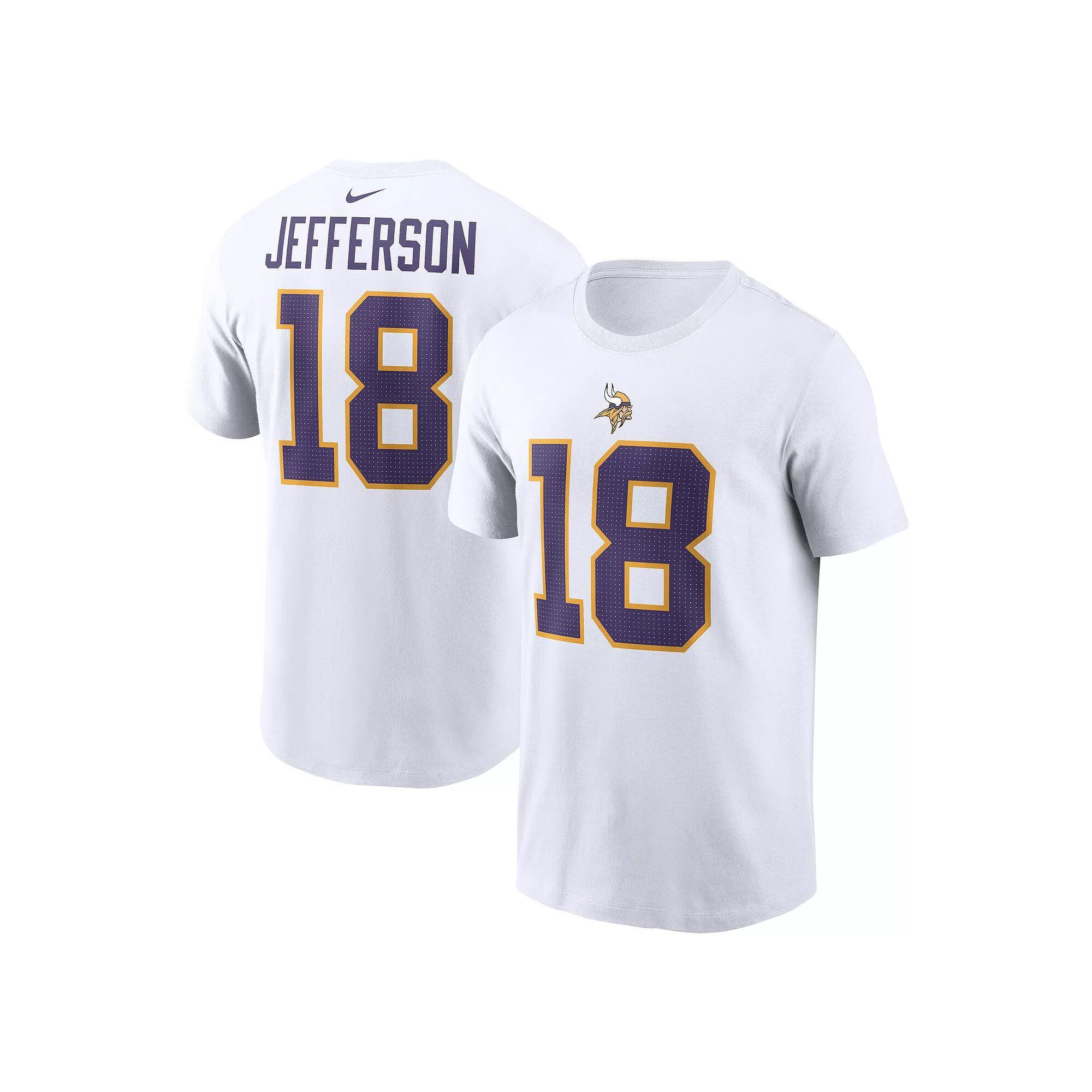 Men's Nike Justin Jefferson White Minnesota Vikings Name & Number T-Shirt, Size: XL Product Image