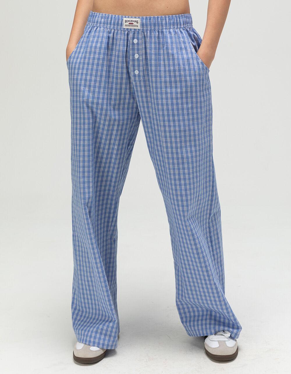 BDG Urban Outfitters Check Womens Boxer Pants - BLUE Product Image