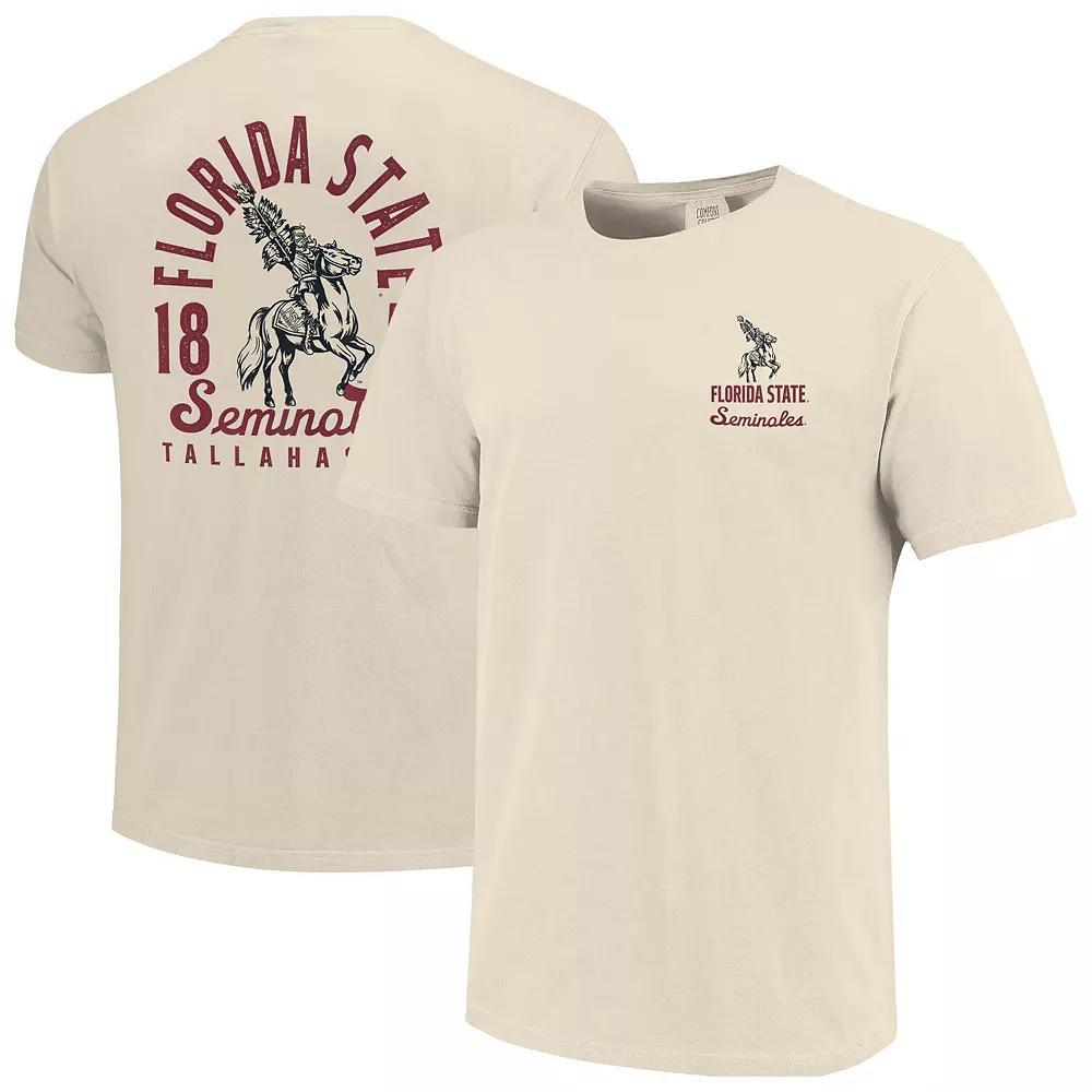 Men's Cream Florida State Seminoles Comfort Colors Mascot Overlay T-Shirt, Size: XL, Beige Product Image