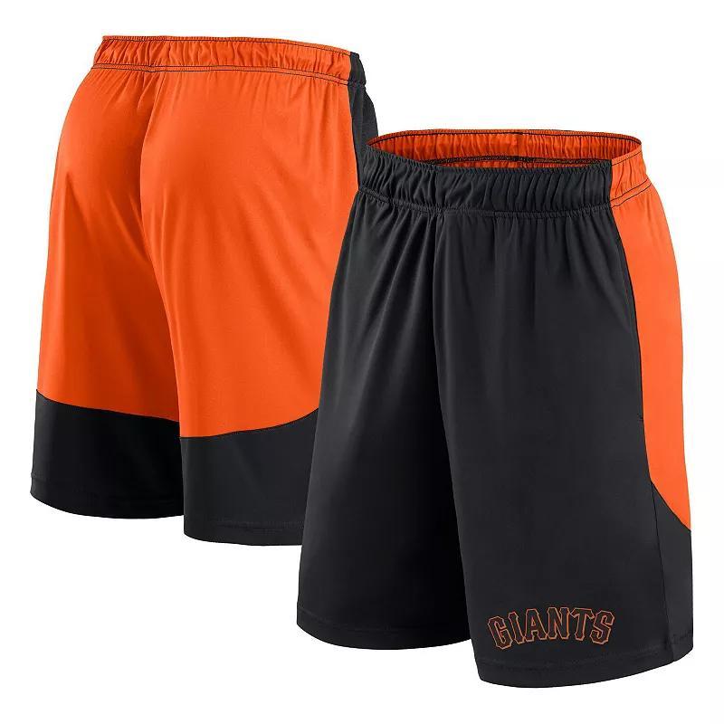 Men's Fanatics Black/Orange San Francisco Giants Launch Polyester Shorts, Size: XL Product Image