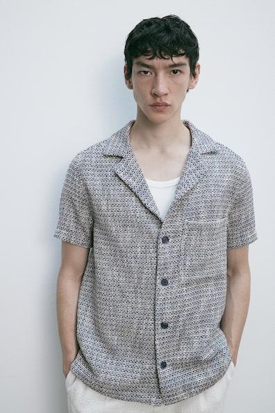 Regular Fit Textured-weave Resort Shirt Product Image