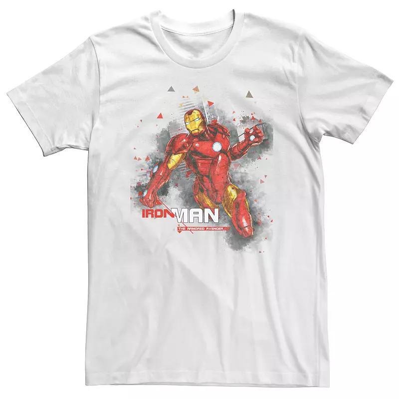 Big & Tall Marvel Avengers Assemble Iron Man Burst Tee, Men's, Size: 3XL, White Product Image