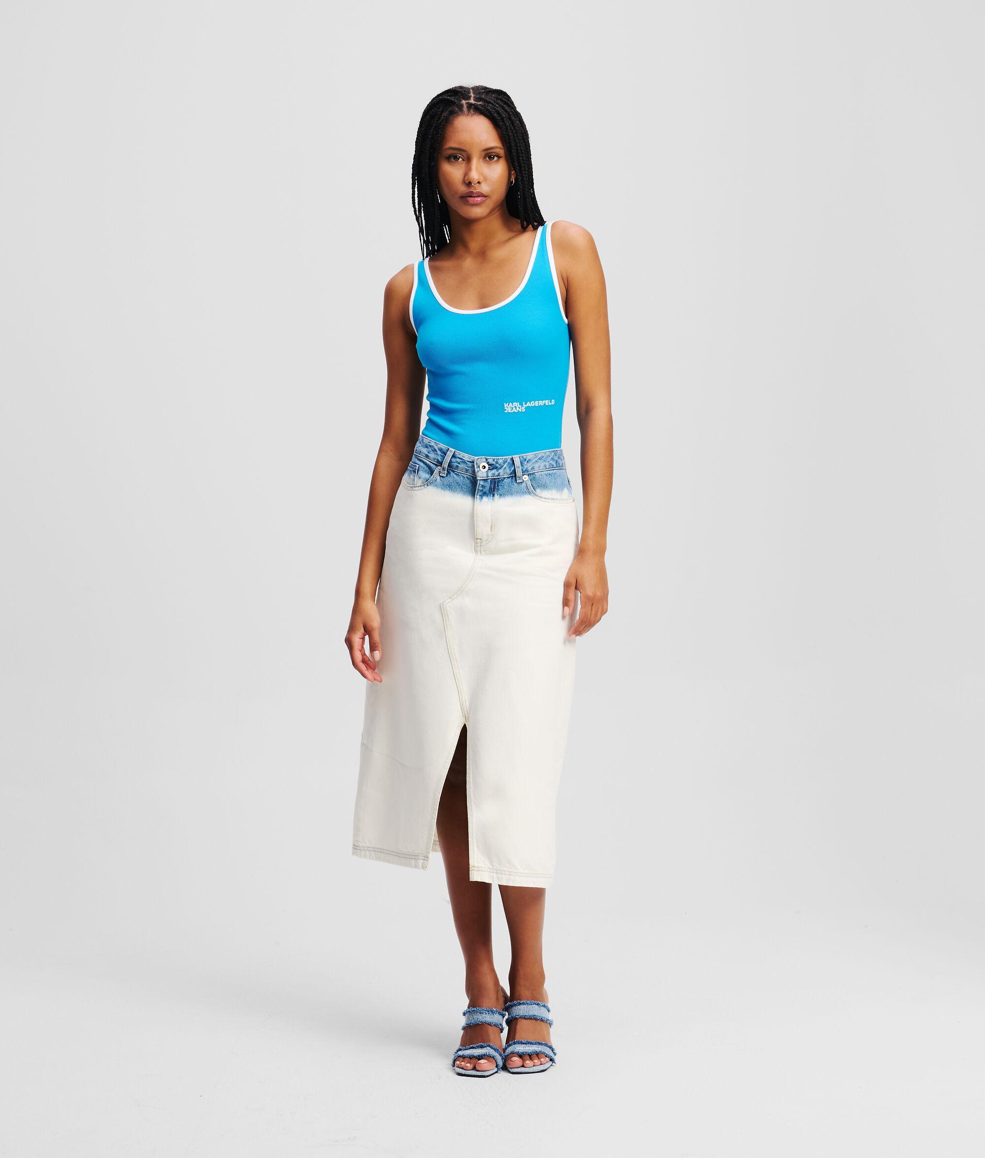 OMBRÉ DENIM MIDI SKIRT Product Image