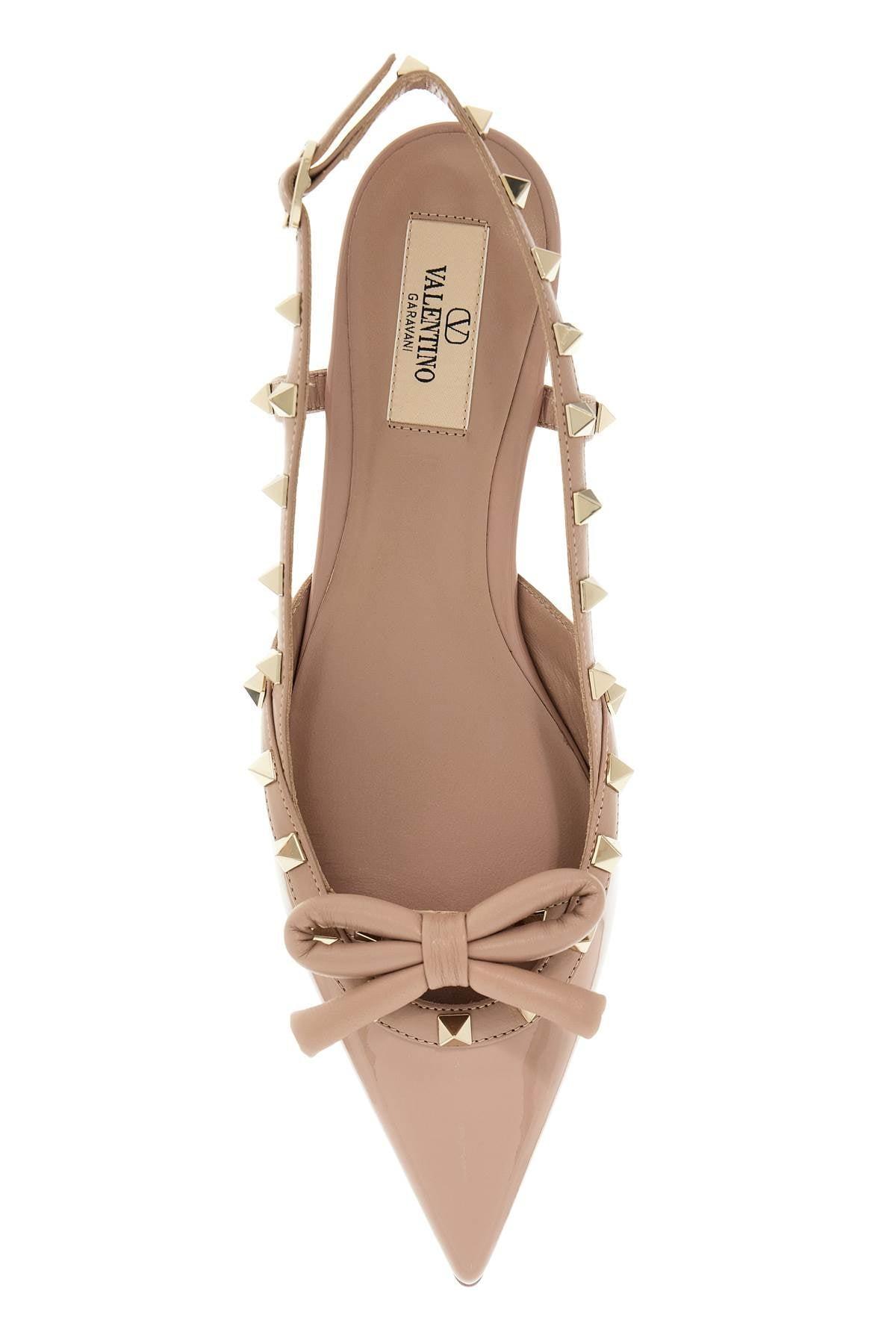 VALENTINO GARAVANI Rockstud Bow Slingback Baller In Neutrals Product Image