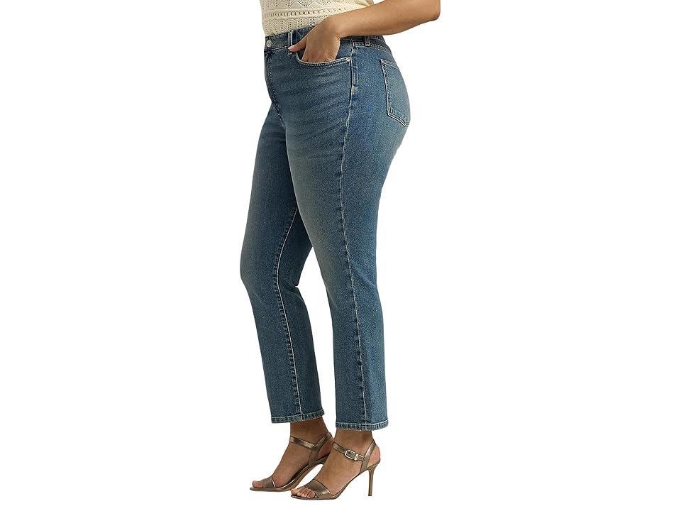 Lauren Ralph Lauren Plus Size High-Rise Straight Ankle Jeans (Dusk Indigo Wash) Women's Jeans Product Image