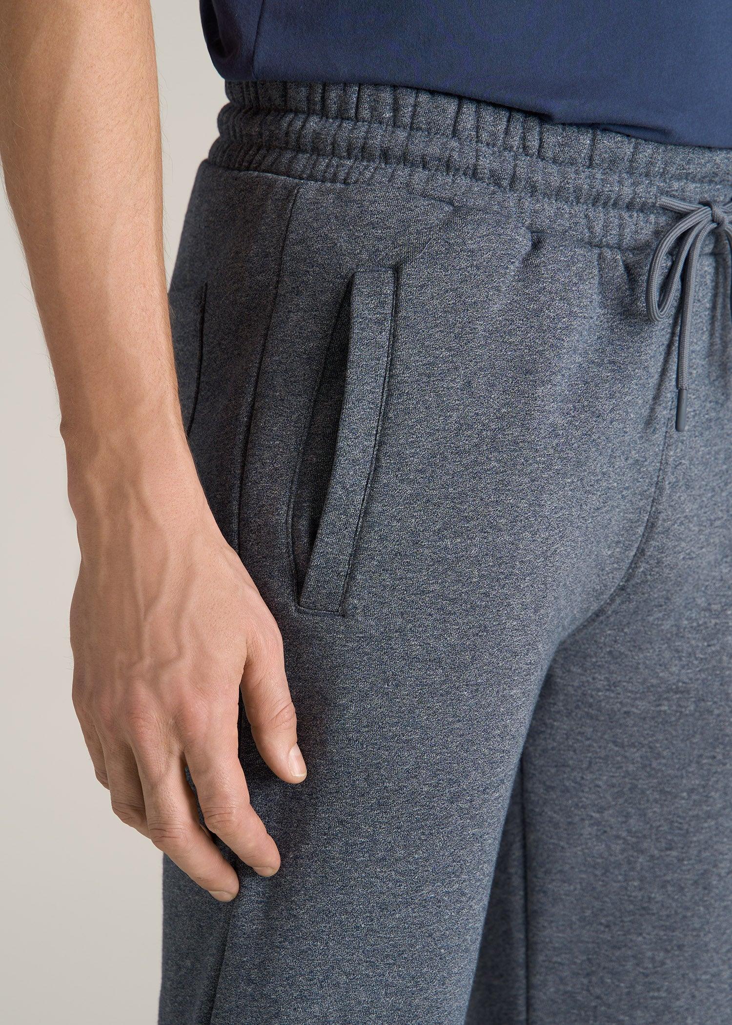 Wearever Fleece Elastic-Bottom Sweatpants for Tall Men in Navy Mix Product Image