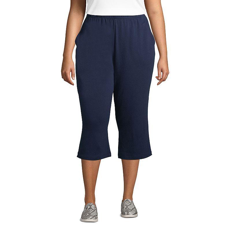 Plus Size Lands End Sport High Waist Pull-On Capri Pants, Womens Product Image