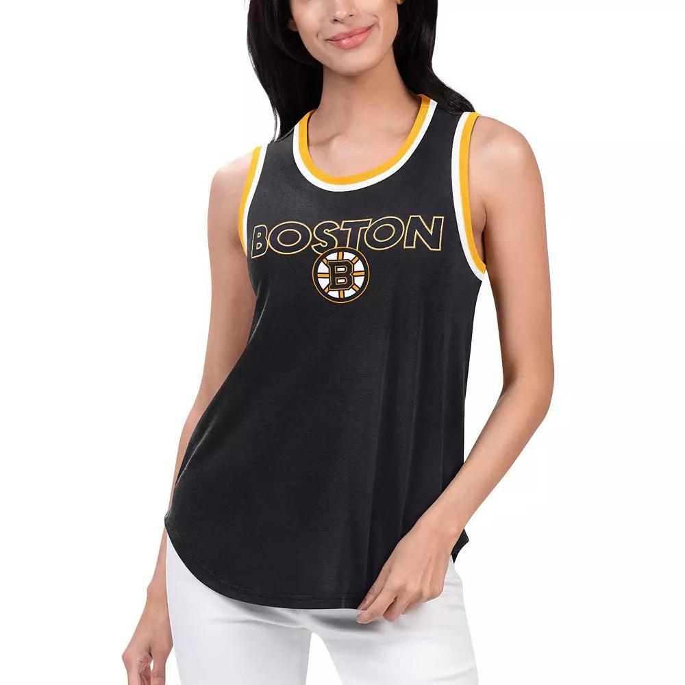 Women's G-III 4Her by Carl Banks Black Boston Bruins Strategy Tank Top,  Product Image
