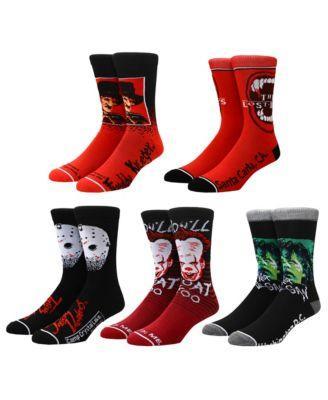 Friday the 13th Mens Warner Brothers Horror Movie Characters 5-Pack Crew Socks Product Image