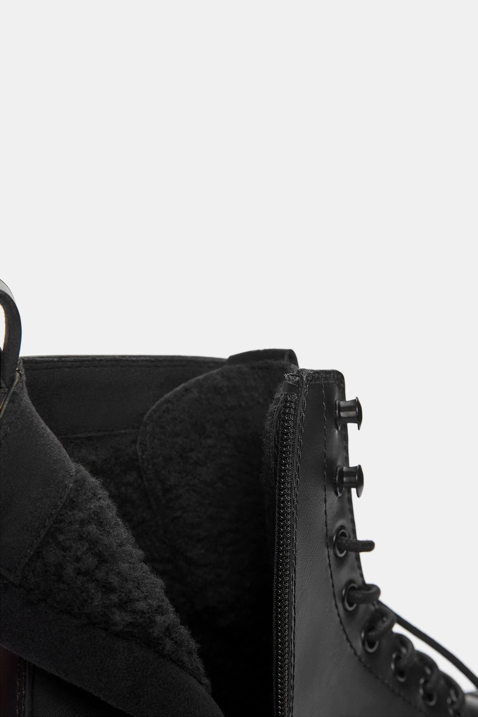 Lace-up chunky boots with lining Product Image