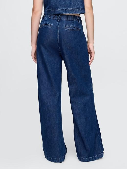 365 High Rise UltraSoft Denim Pleated Trousers Product Image