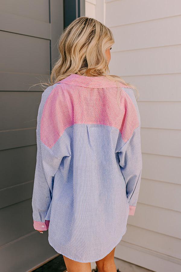 Dockside Dreaming Oversized Stripe Button Up Product Image