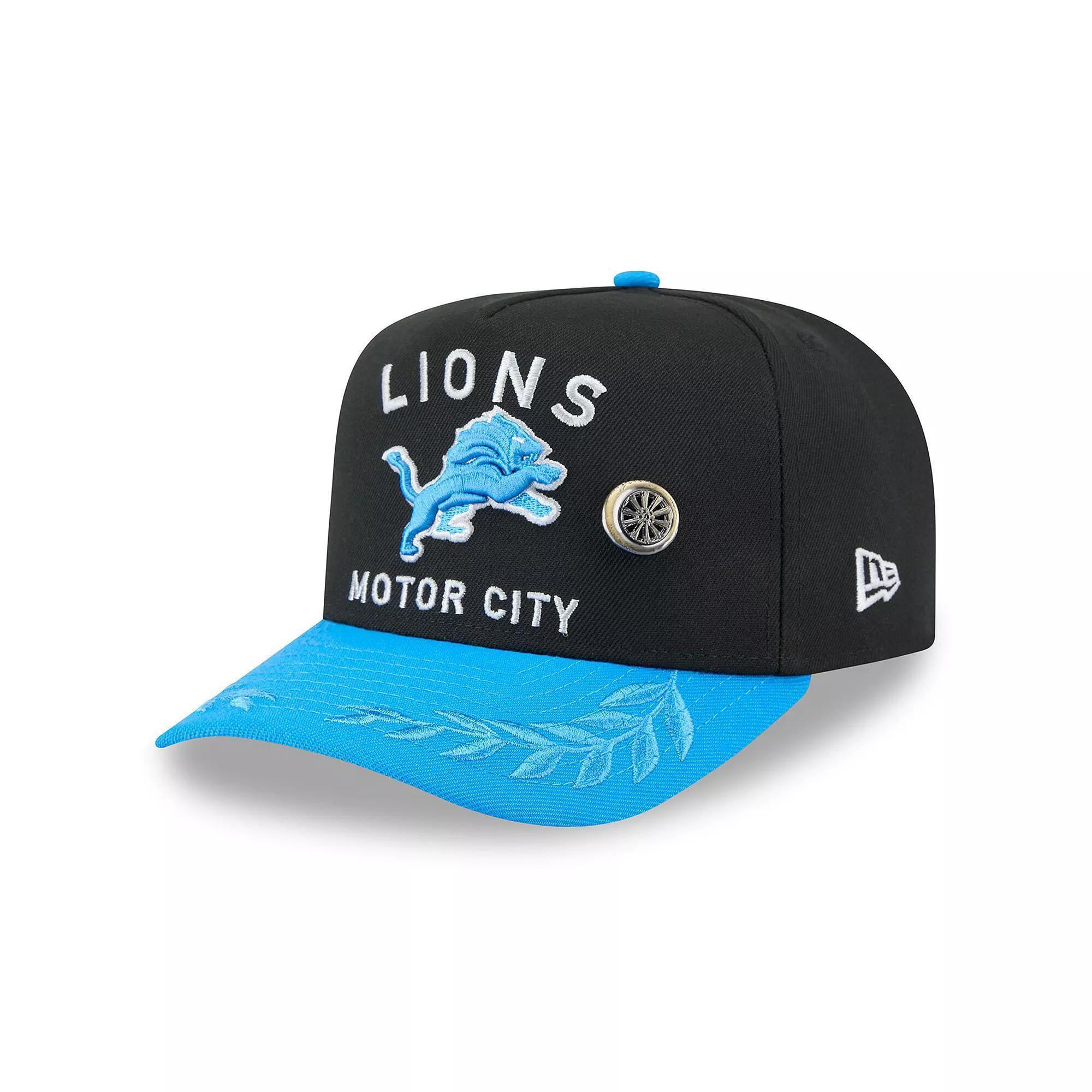Men's New Era Black/Blue Detroit Lions 2025 NFL Draft On Stage A-Frame 59FIFTY Fitted Hat,  Product Image