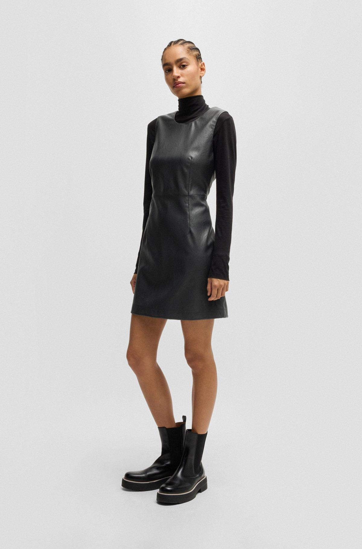 Shift dress in soft faux leather Product Image