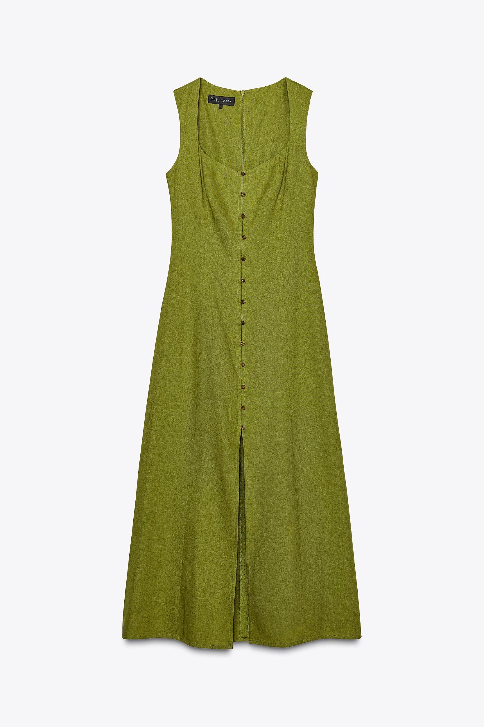 LINEN MIDI DRESS Product Image