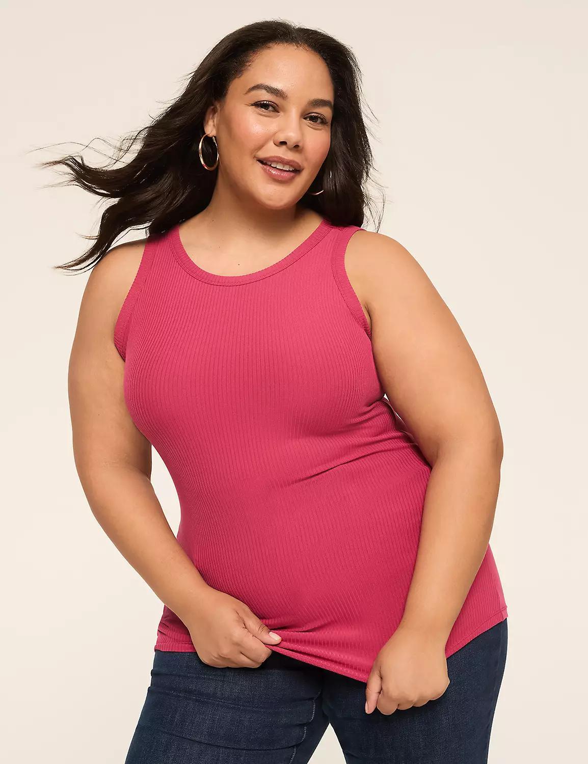 High-Neck Rib Tank Product Image