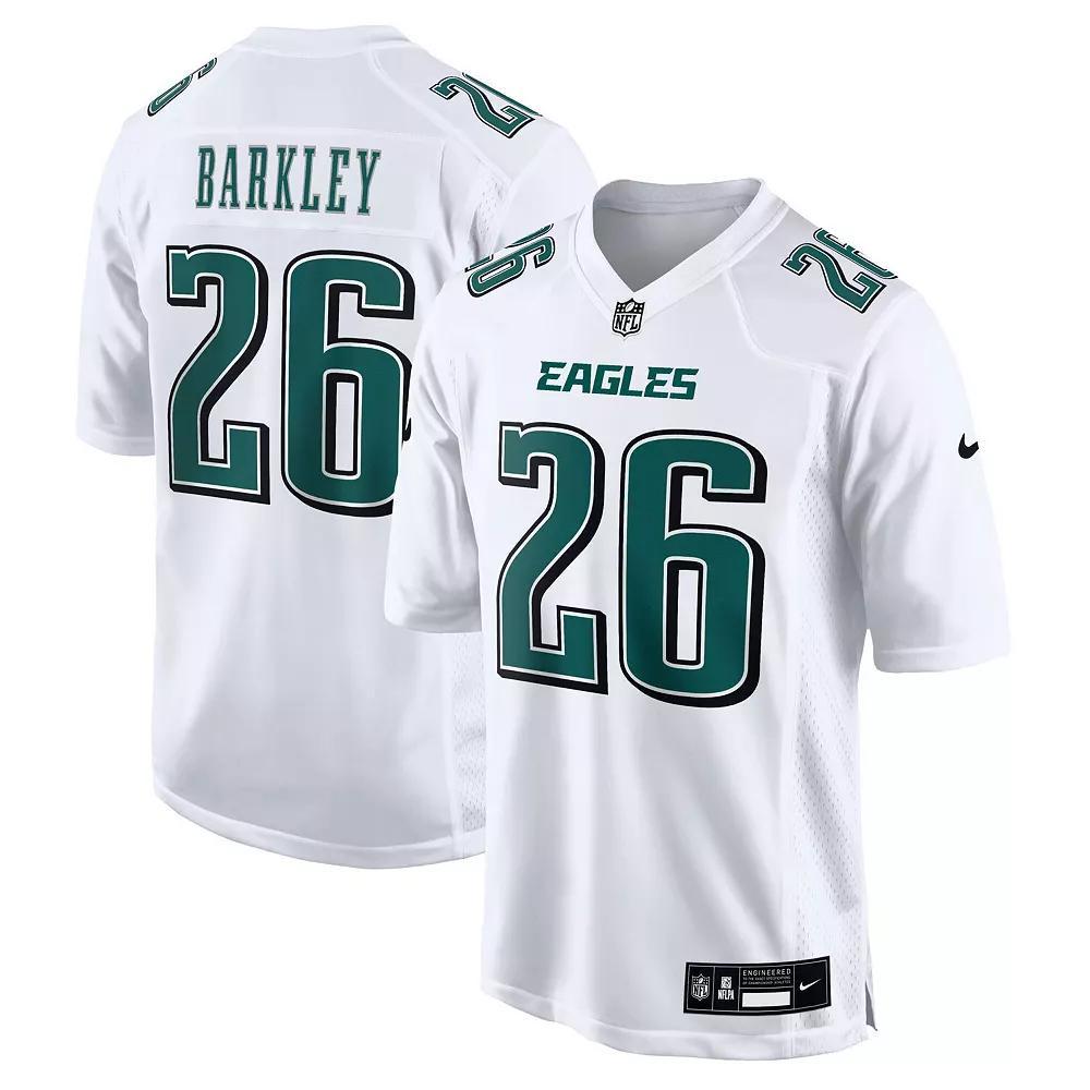 Men's Nike Saquon Barkley Tundra White Philadelphia Eagles Fashion Game Jersey, Size: 2XL Product Image
