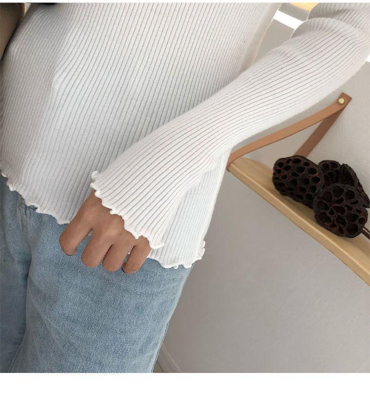 Lettuce Edge Mock Neck Knit Top Product Image