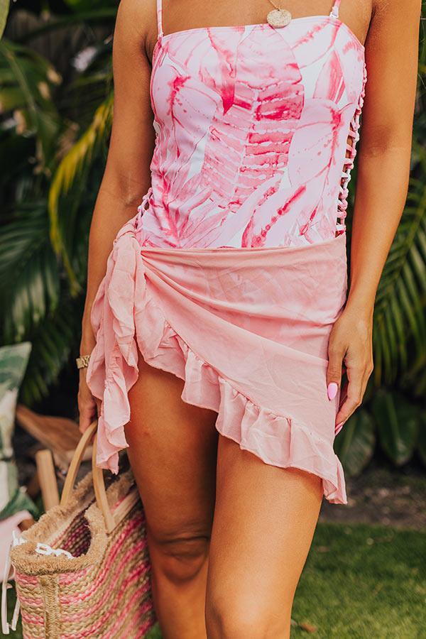 Clear Waters Ruffle Sarong In Light Peach Product Image
