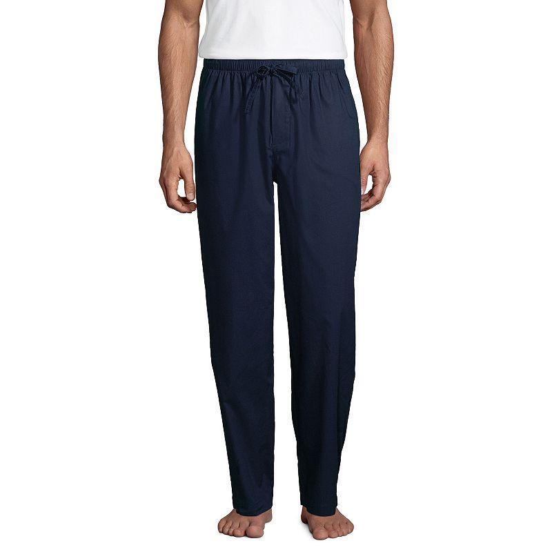 Big & Tall Lands End Broadcloth Pajama Sleep Pants, Mens Radiant Blue Product Image