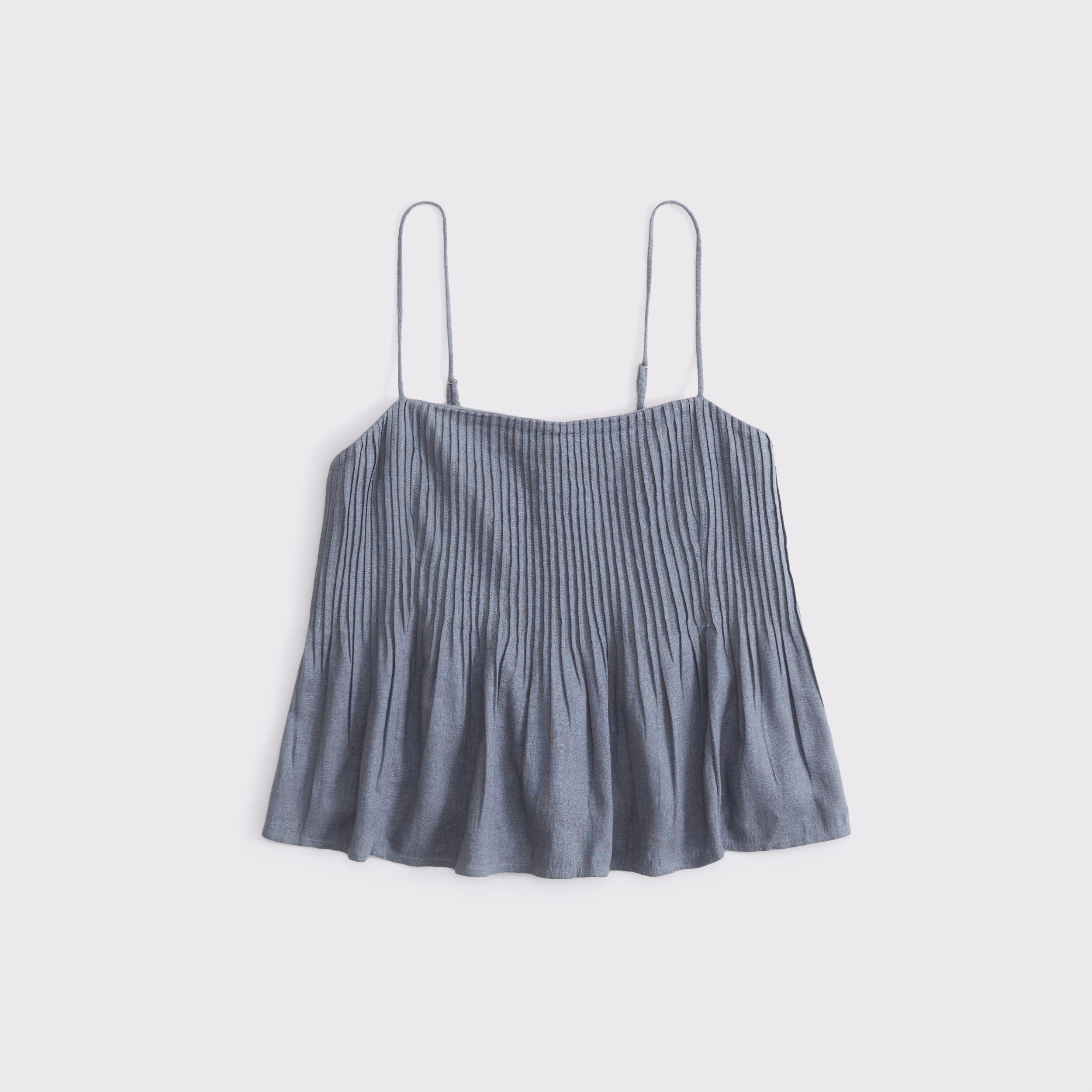 Linen-Blend Pintuck Cami Product Image