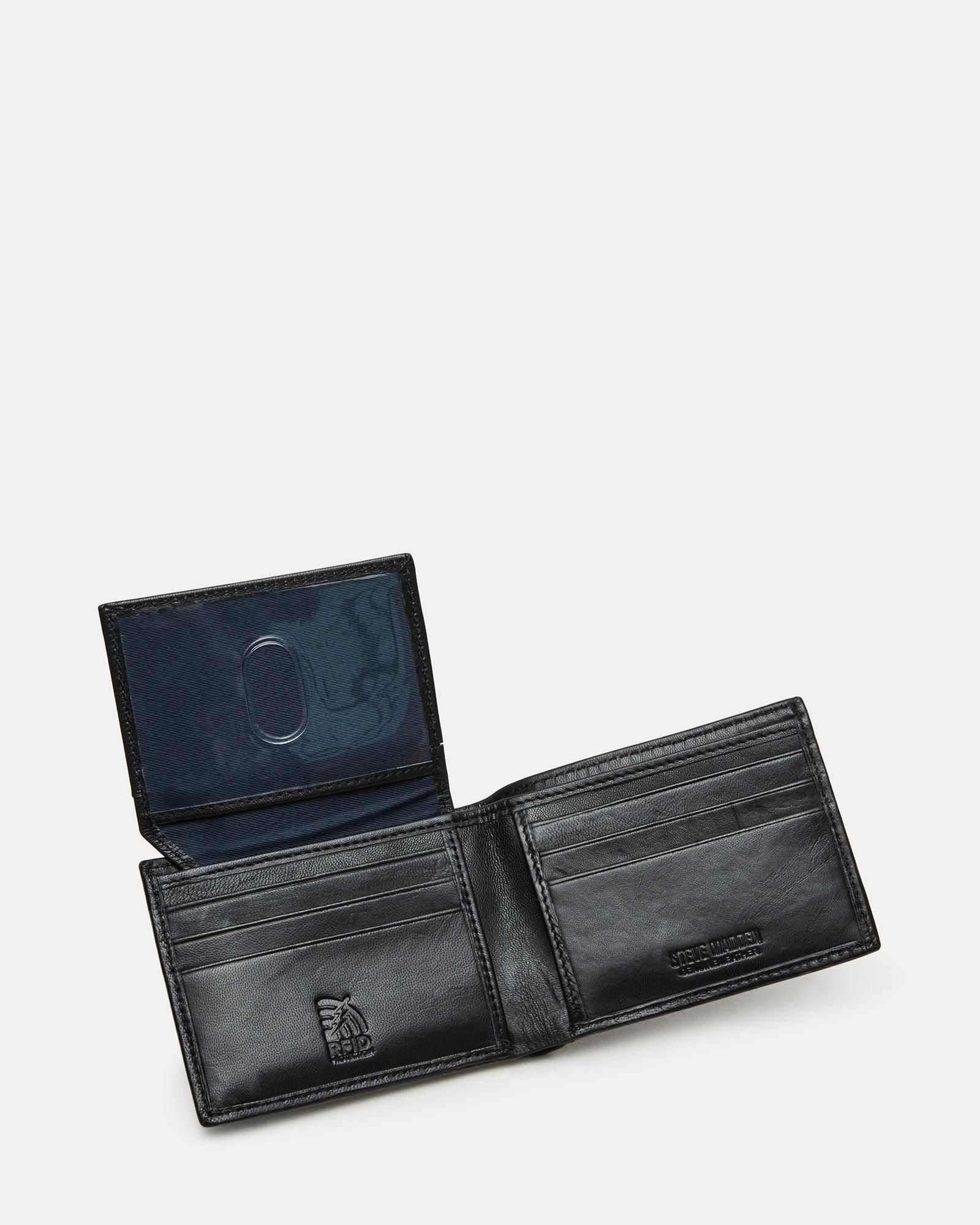 MEN'S BIFOLD LEATHER WALLET BLACK Male Product Image