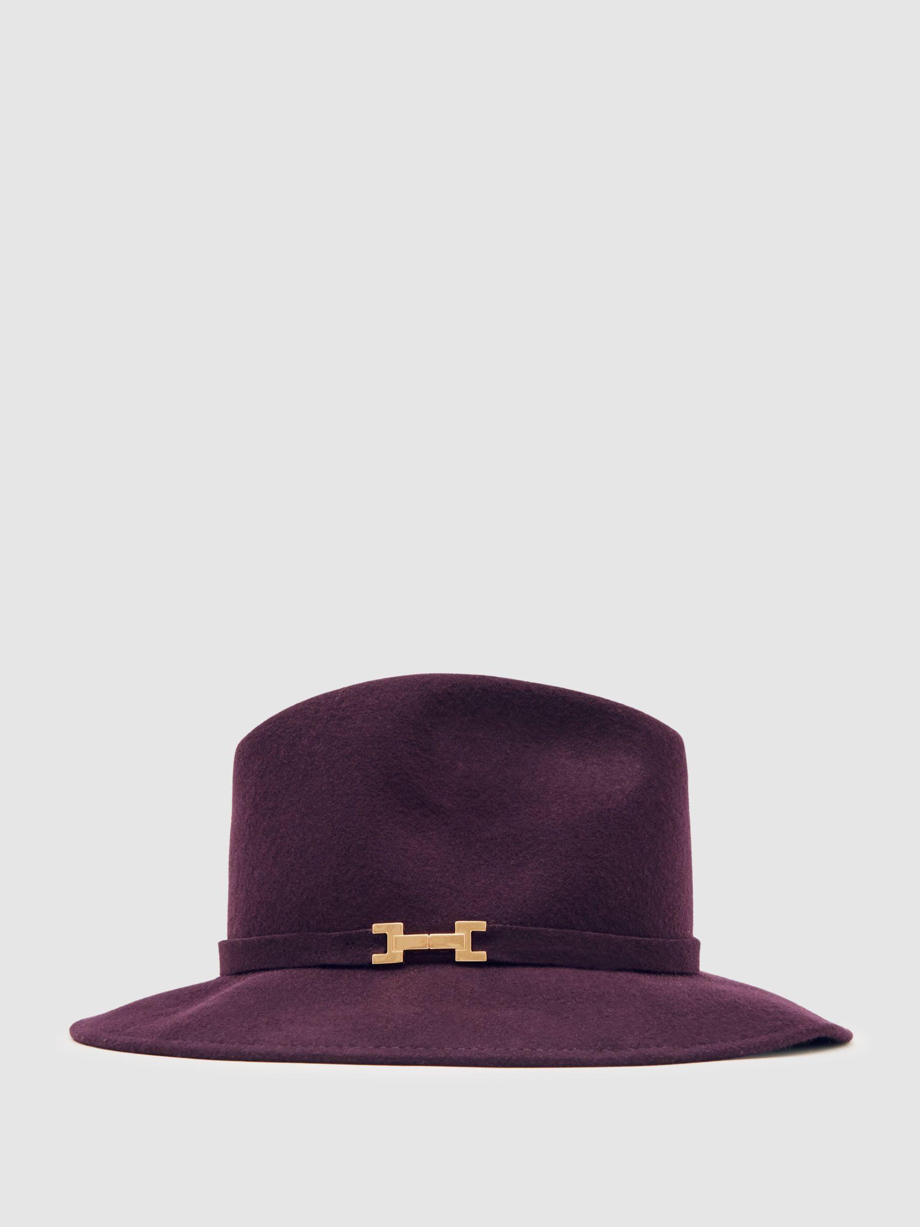 Wool Fedora Hat in Burgundy Product Image