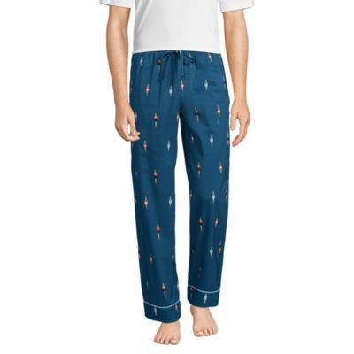 Big & Tall Lands End Essential Pajama Pants, Mens Red Navy Flower Product Image