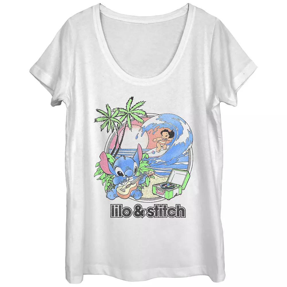 Disney's Juniors' Lilo & Stitch Beach Duo Tee, Girl's, Size: XL, White Product Image