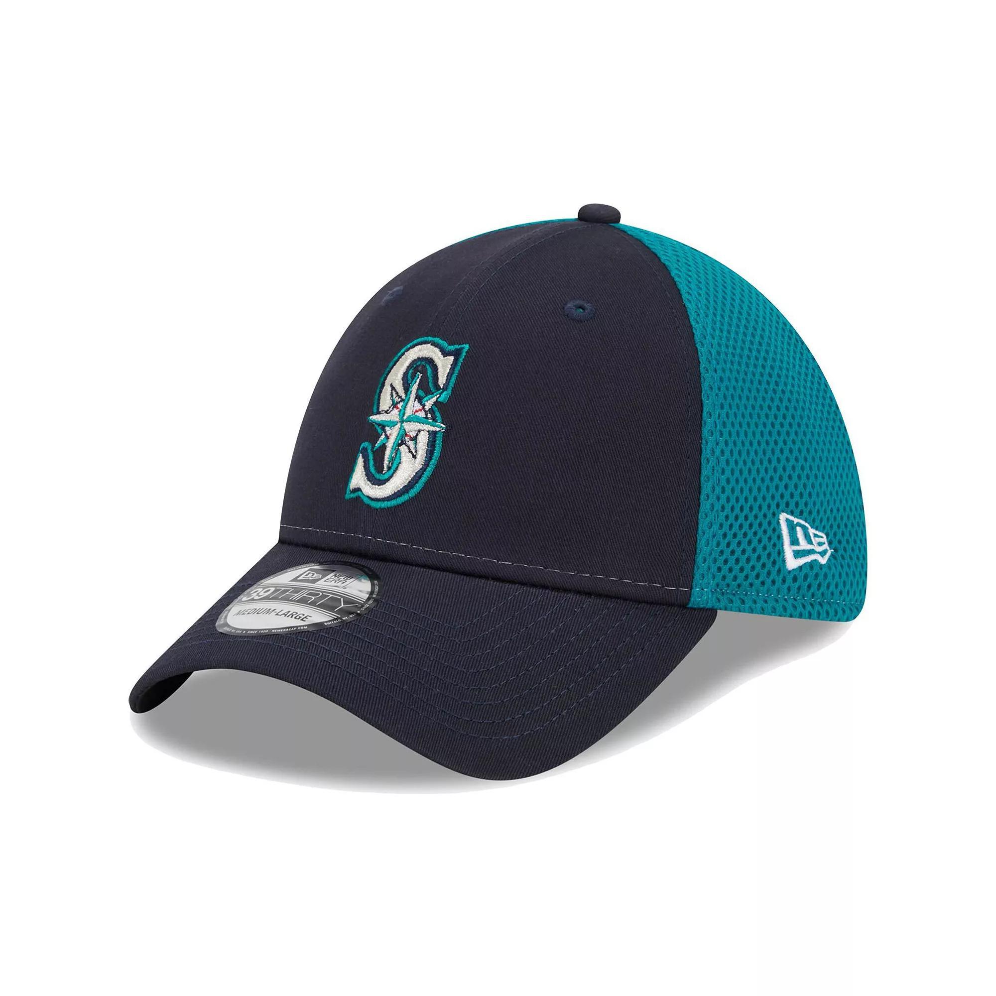 Men's New Era Navy Seattle Mariners Team Neo 39THIRTY Flex Hat, Size: Medium/Large, Blue Product Image