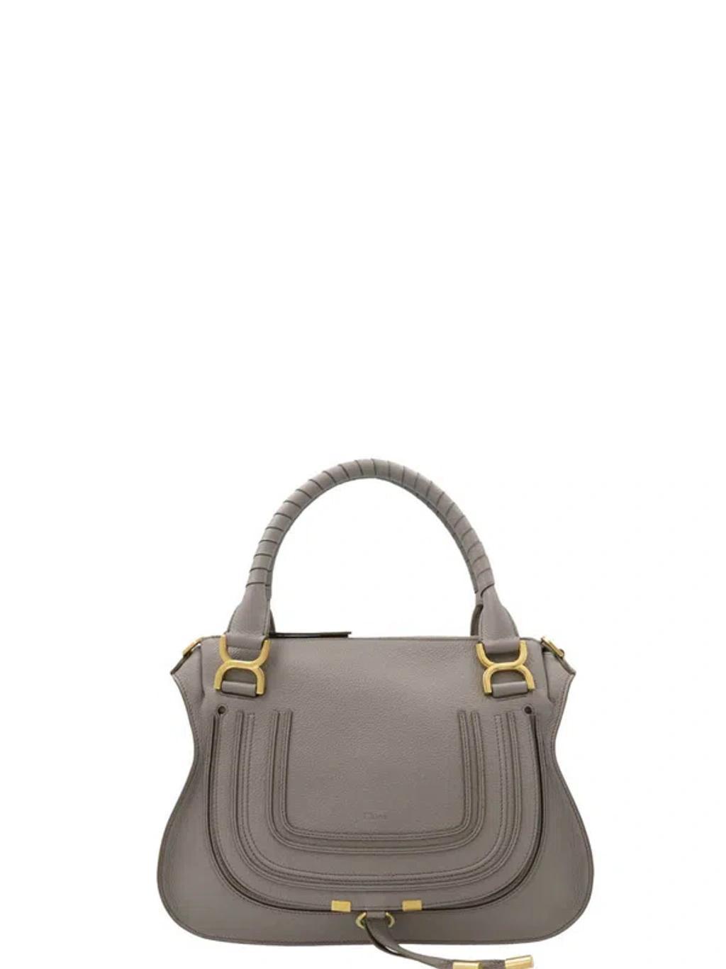 CHLOÉ Grey Marcie Small Satchel Bag In Gray Product Image