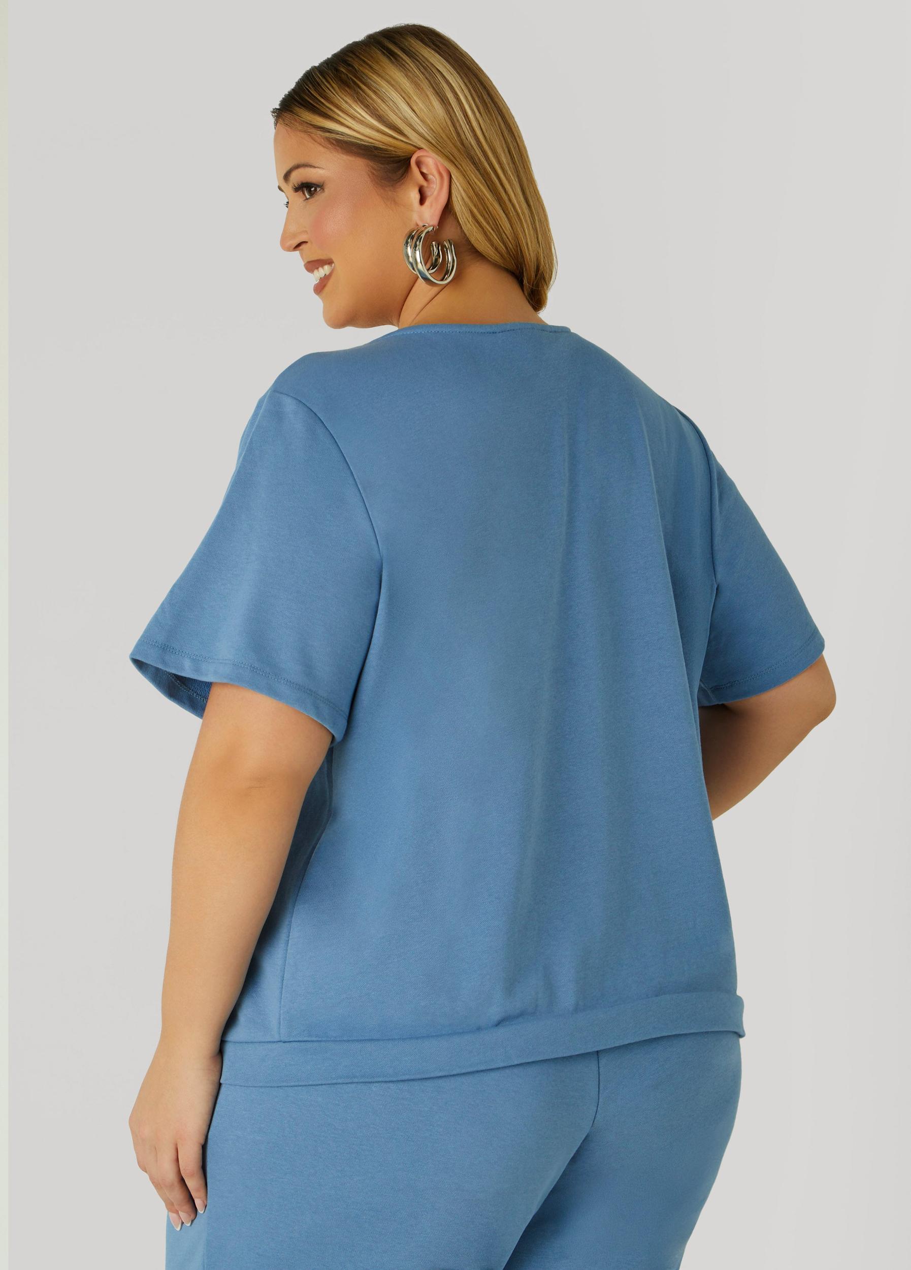 Plus Size French Terry Zip Front Jacket Ashley Stewart Product Image