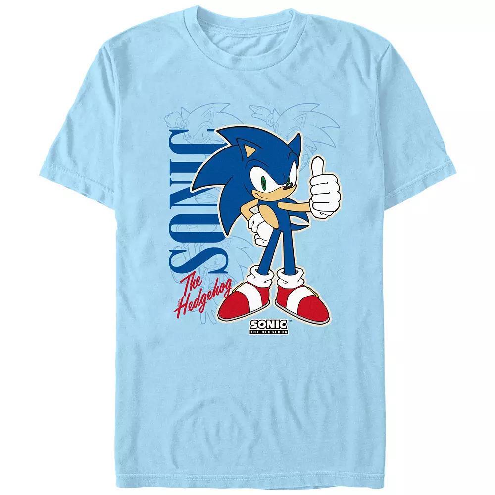 Men's Sonic The Hedgehog Poster Graphic Tee, Size: Large, Light Blue Product Image