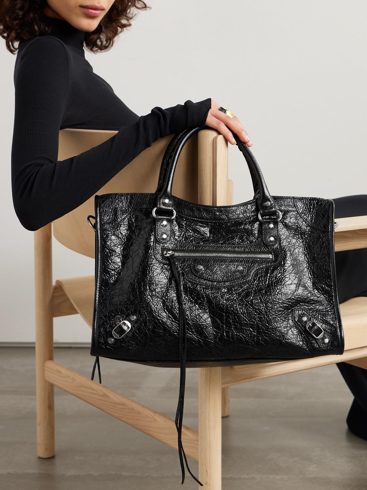 Le City Medium Textured-leather Tote In Black Product Image