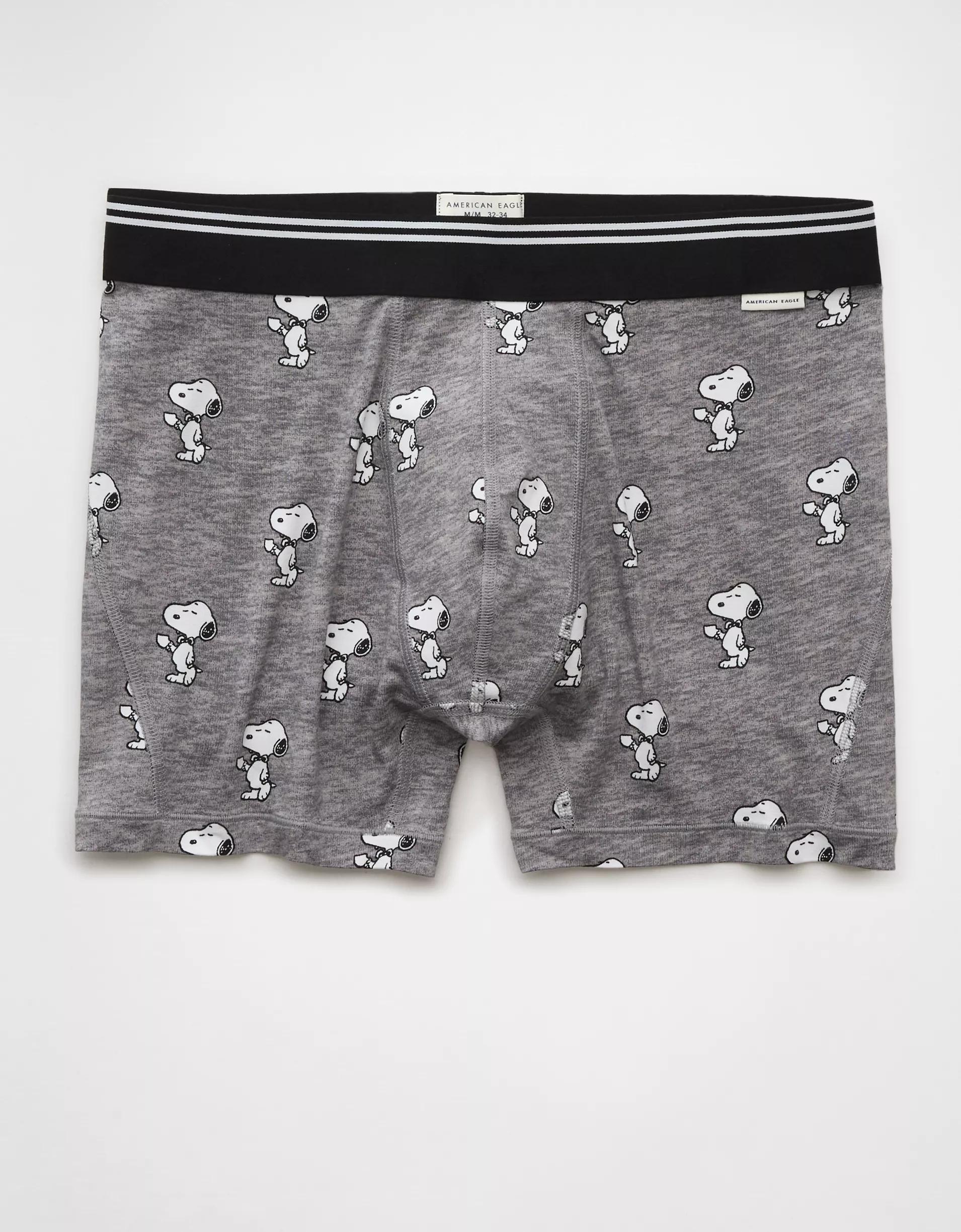 AEO Men's Snoopy Coffee 4.5" Ultra Soft Boxer Brief Product Image