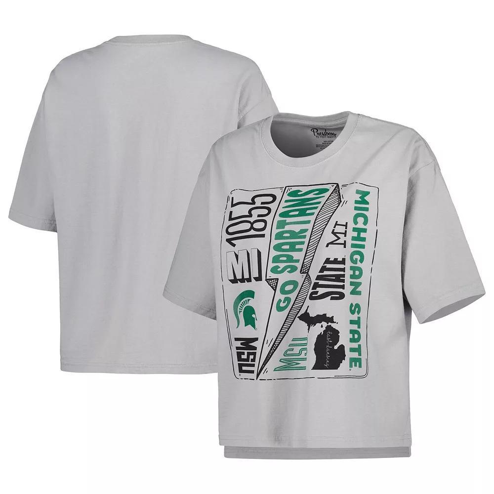 Women's Pressbox Silver Michigan State Spartans Rock & Roll School of Rock T-Shirt,  Product Image
