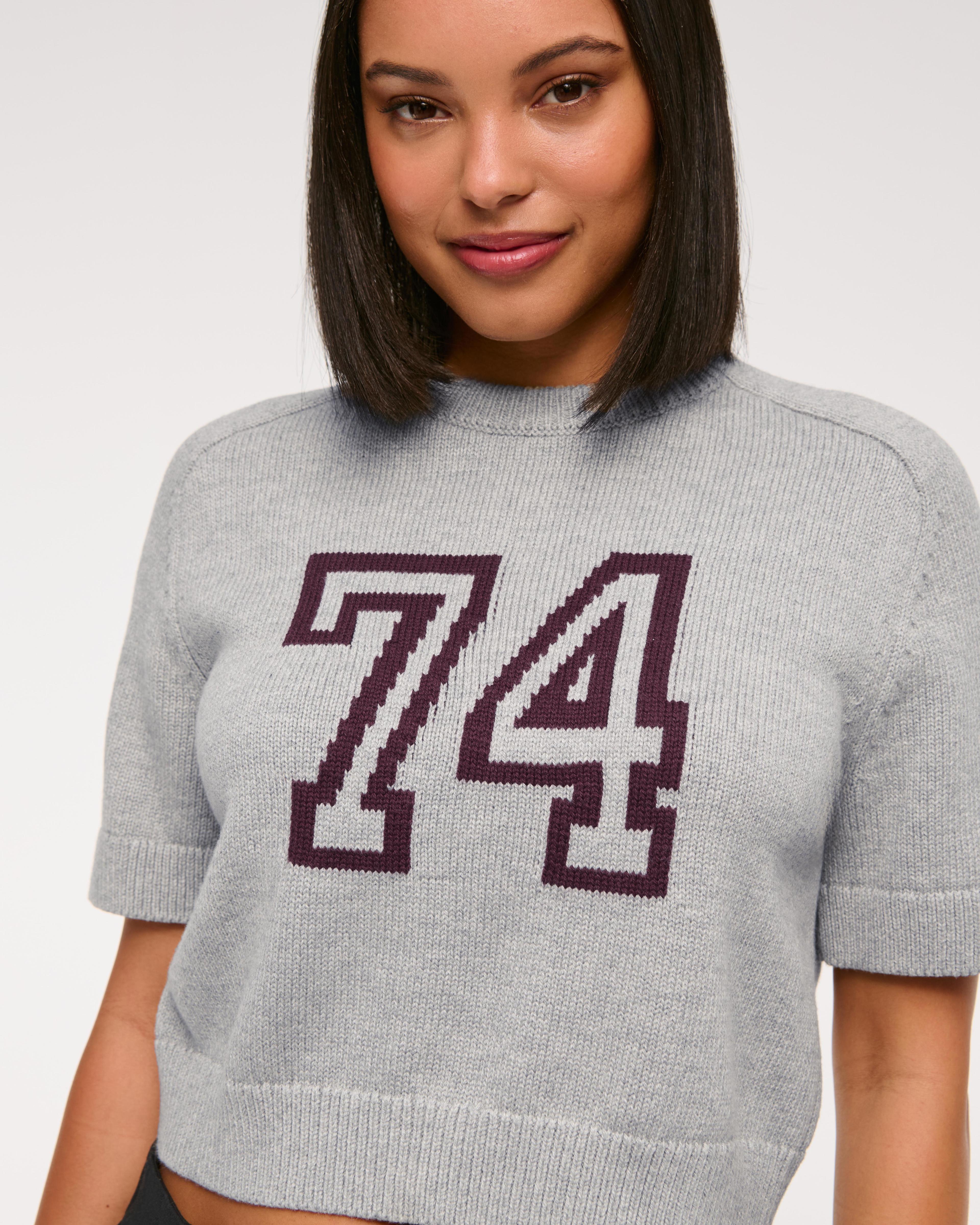 The A&F Madeline Varsity Crew Sweater Tee Product Image