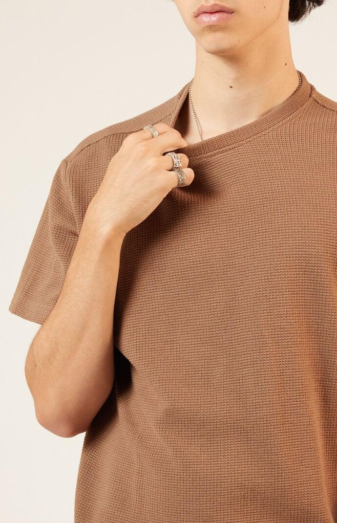 Men's Solid Waffle Knit T-Shirt - Product Image