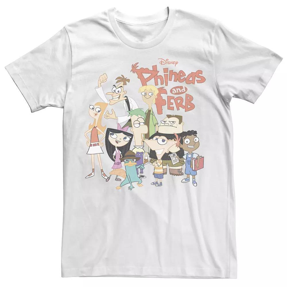 Big & Tall Disney Phineas And Ferb The Group Logo Tee, Men's,  Product Image