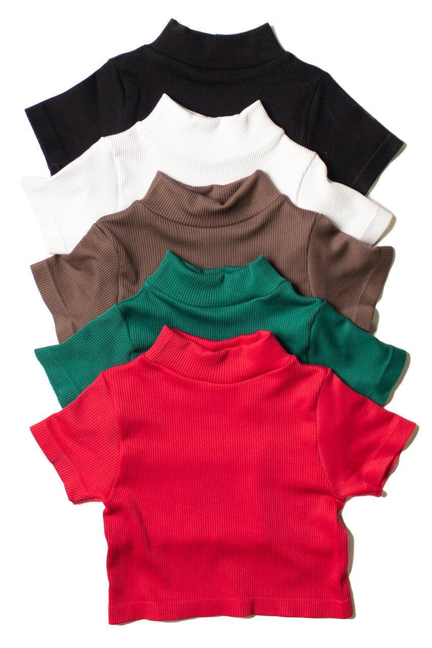 Seamless Short Sleeve Mock Neck Top Product Image