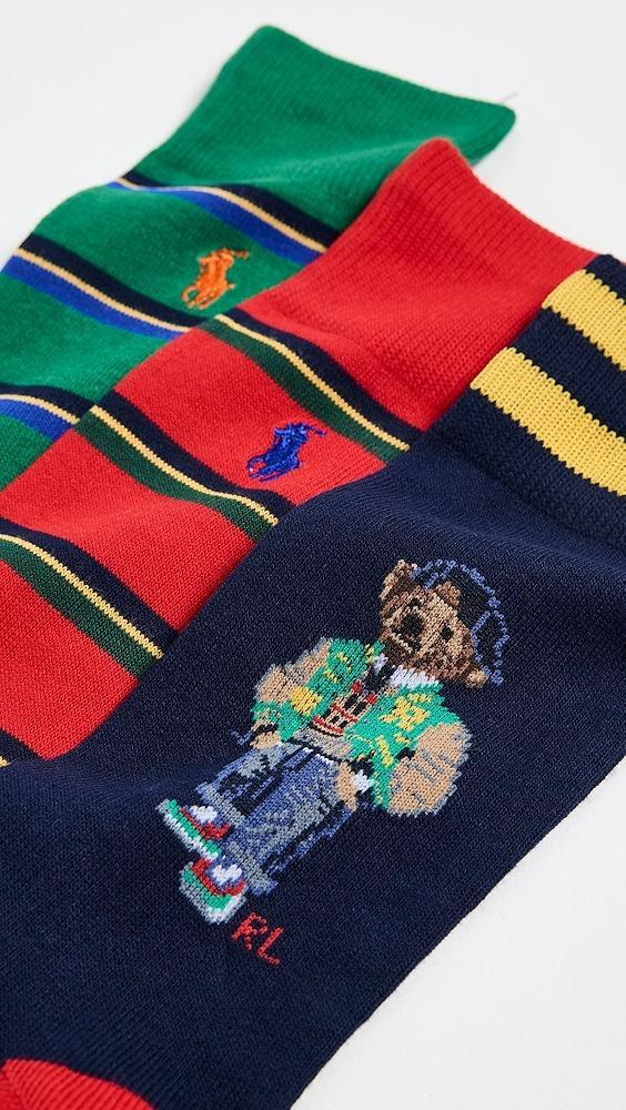 Polo Ralph Lauren American Heritage Bear Socks 3 Pack Gift Box | Shopbop Product Image