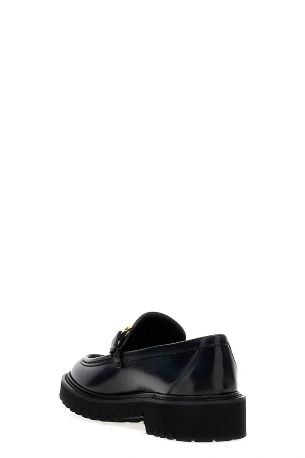 VALENTINO GARAVANI Black Logo Signature Loafers Product Image