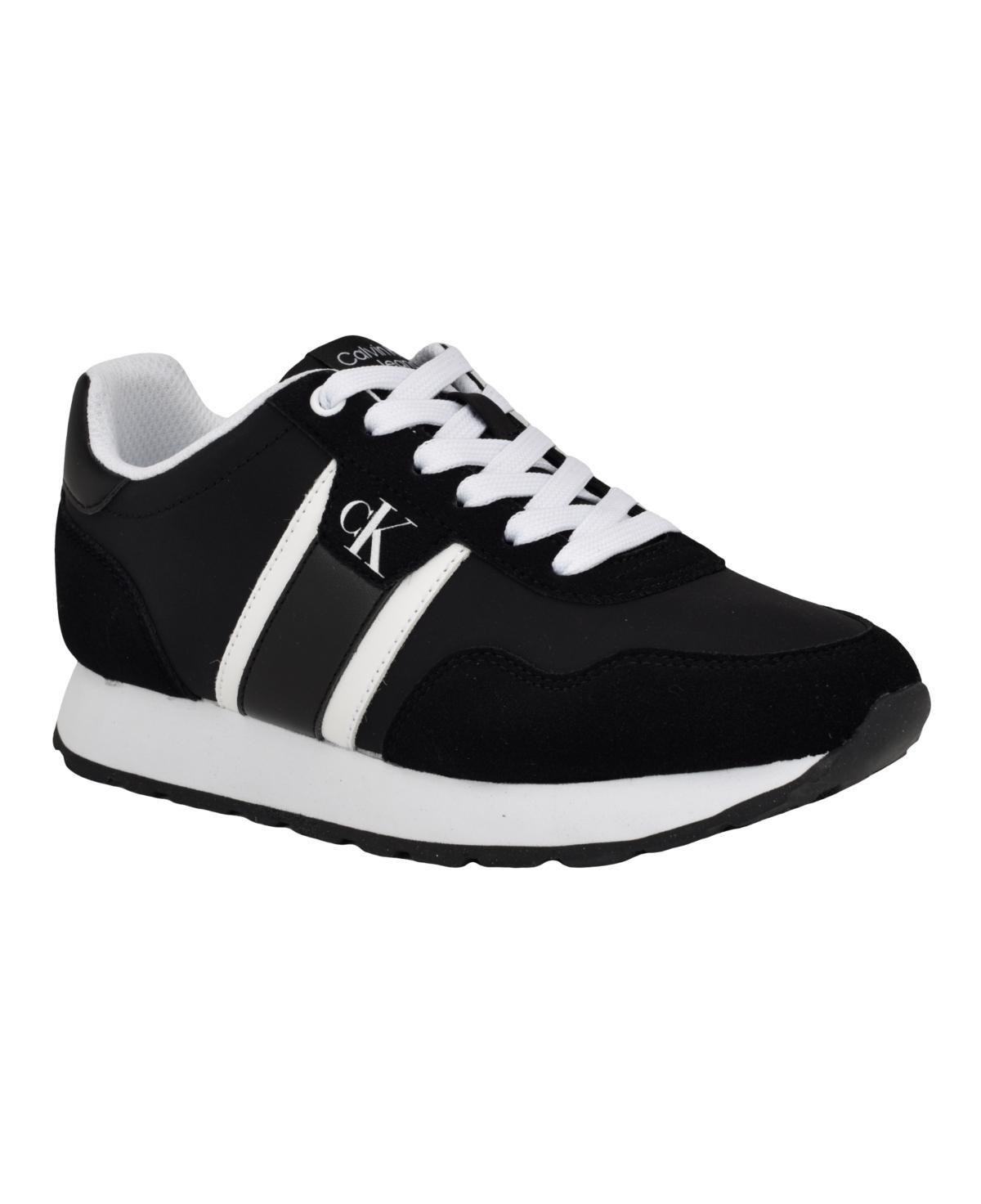 Calvin Klein Womens Carene Round Toe Lace-up Casual Sneakers Product Image