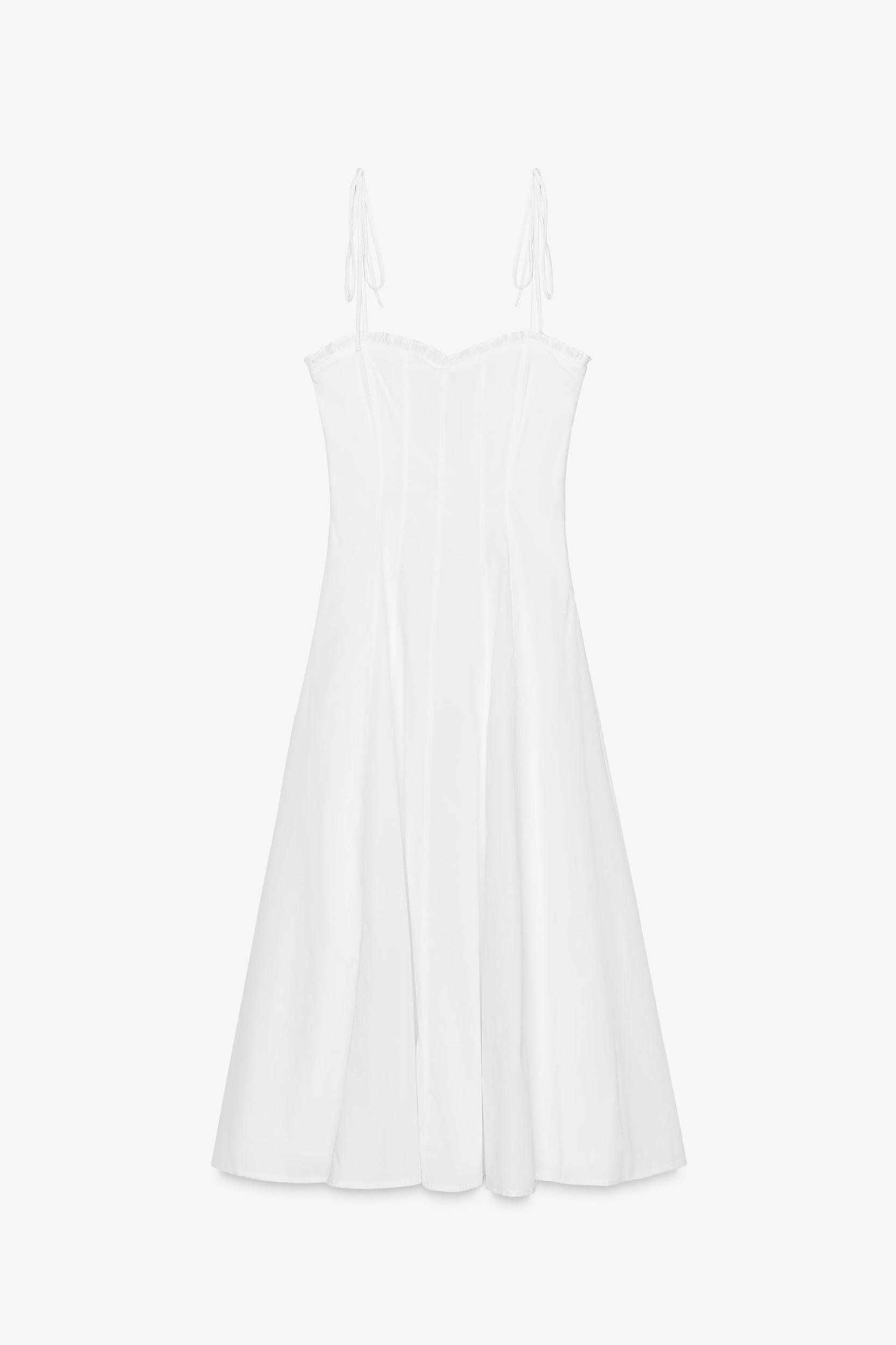 RUFFLED POPLIN MIDI DRESS Product Image