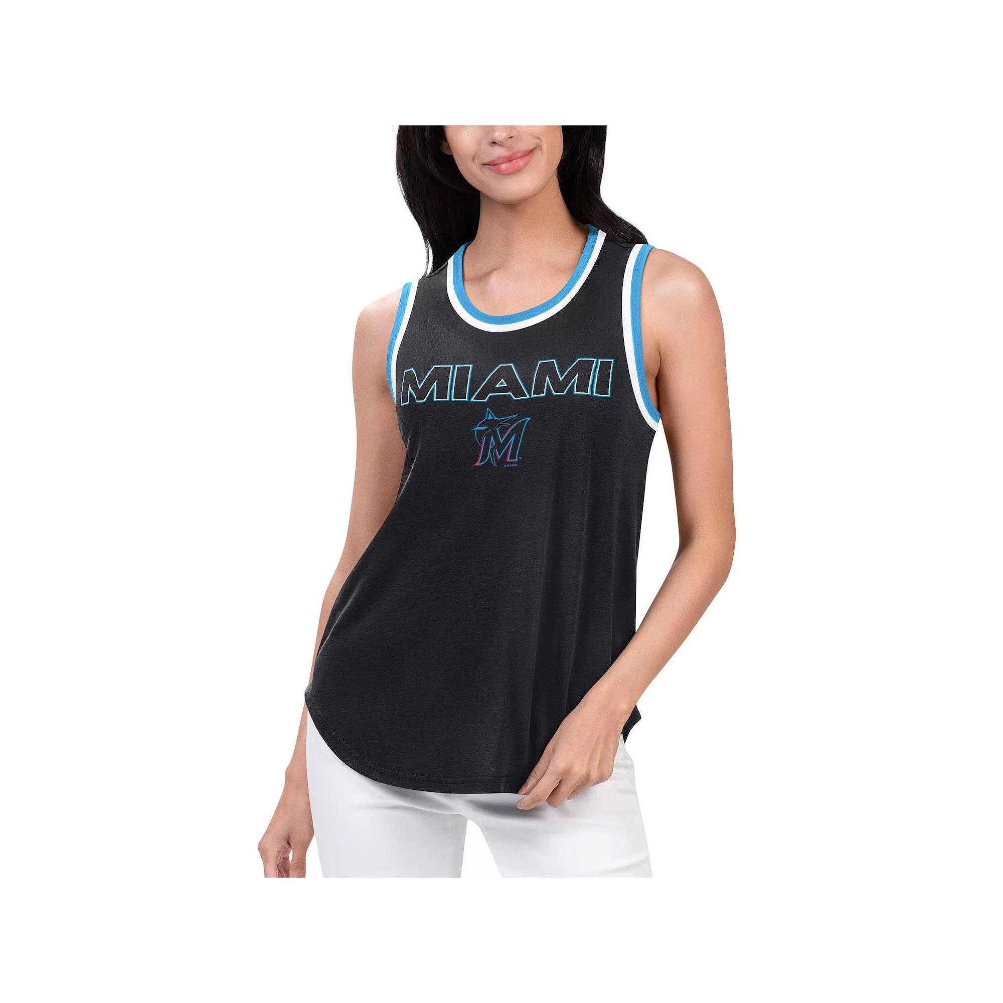 Women's G-III 4Her by Carl Banks Black Miami Marlins Strategy Tank Top, Size: XL Product Image