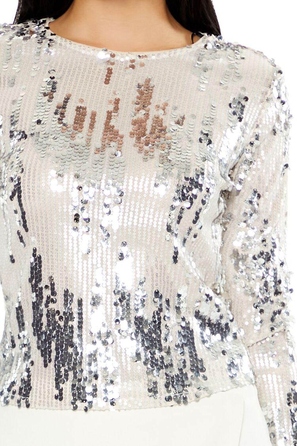 Sequin Mesh Long-Sleeve Top | Forever 21 Product Image