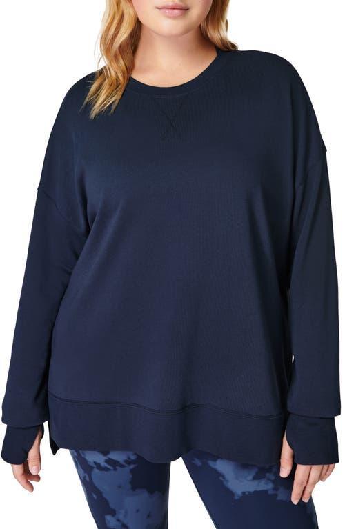 Sweaty Betty After Class Longline Sweatshirt Blue) Women's Clothing Product Image